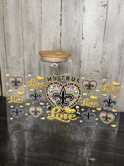 16 0z UV DTF DOUBLE SIDED Cup Wrap -LOVE FEMALE SPORTS TEAMS  (PICK TEAM)