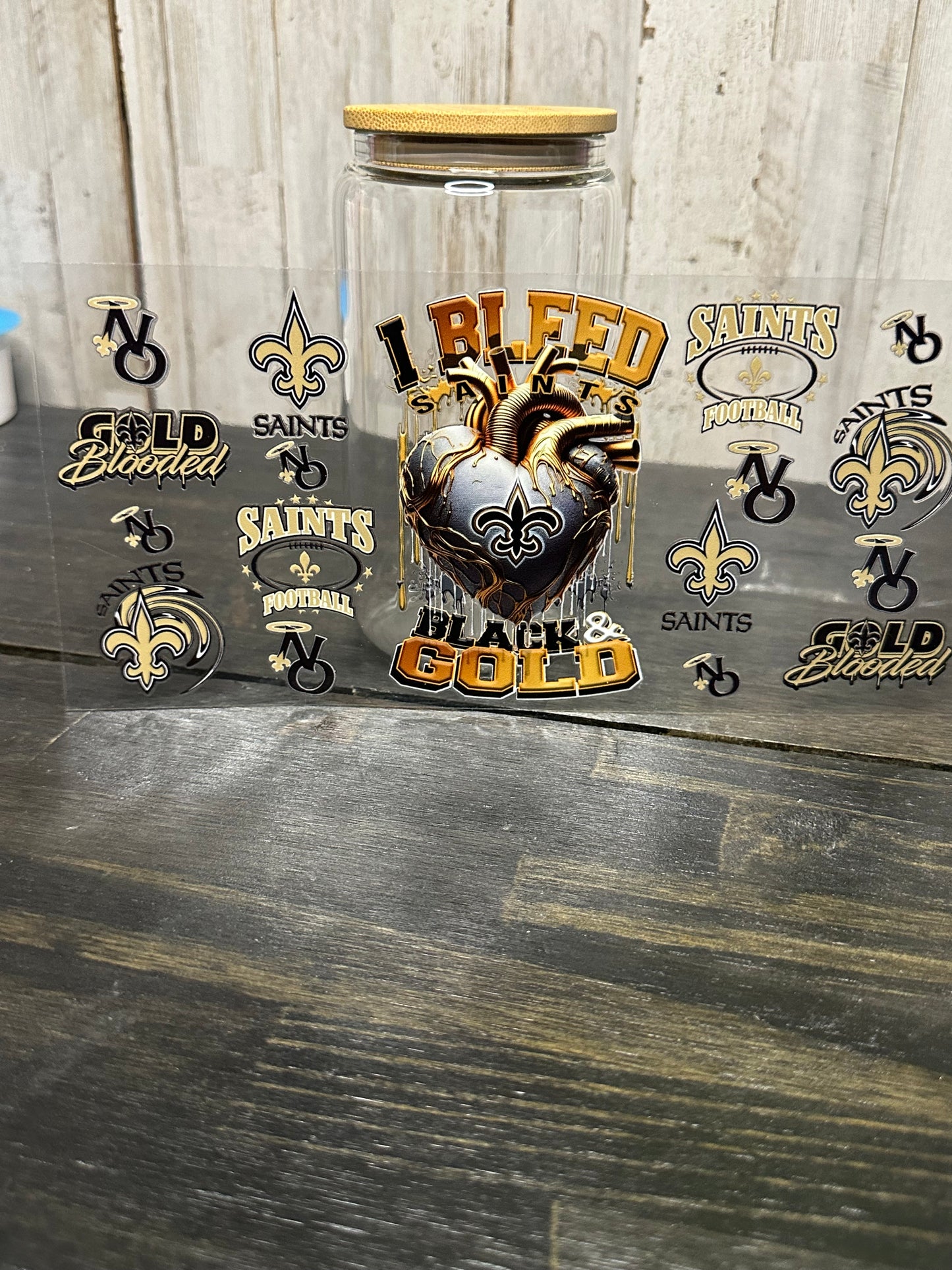 16 0z UV DTF DOUBLE SIDED Cup Wrap with Matching Lid Decal - SPORTS TEAMS (PICK TEAM)