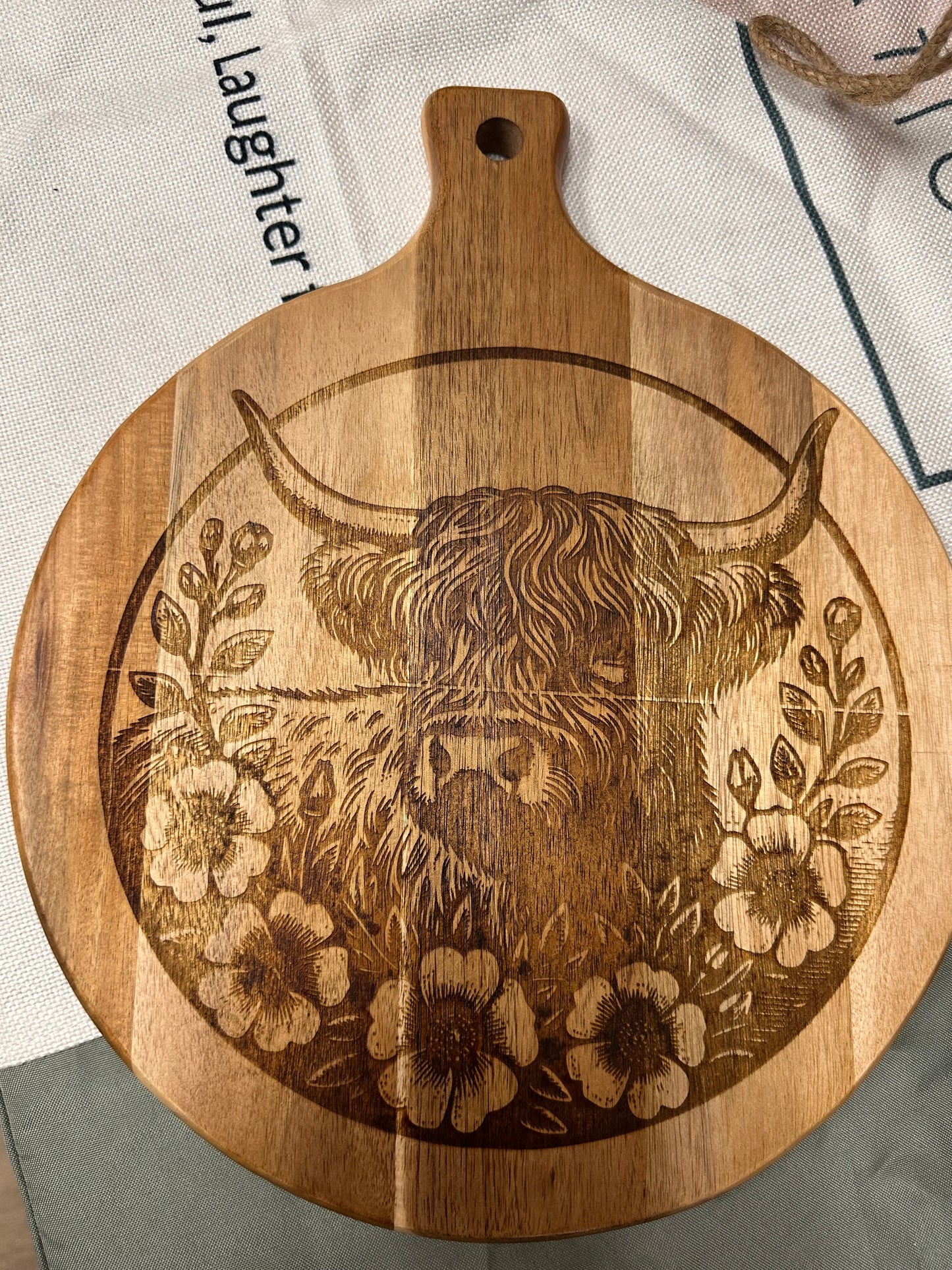 HYLAND COW CUTTING BOARD
