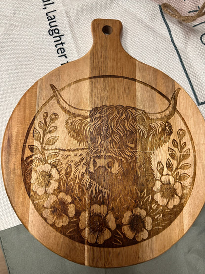 HYLAND COW CUTTING BOARD