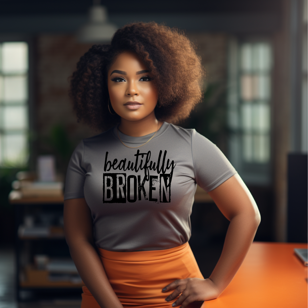 Single Color Screen Print - BEAUTIFULLY BROKEN