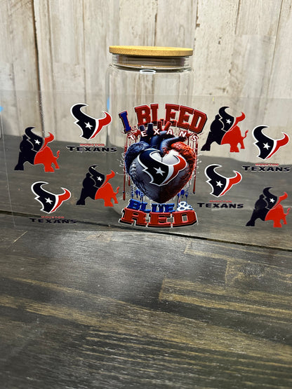 16 0z UV DTF DOUBLE SIDED Cup Wrap with Matching Lid Decal - SPORTS TEAMS (PICK TEAM)