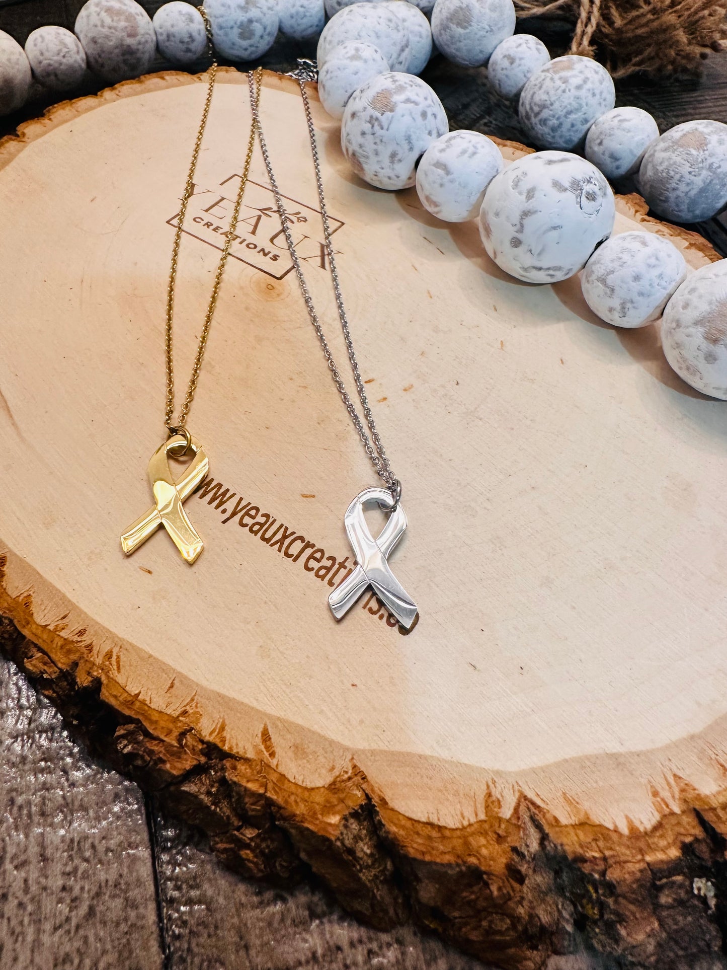 PERSONALIZED AWARENESS RIBBON  NECKLACE