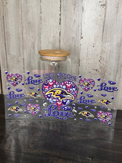 16 0z UV DTF DOUBLE SIDED Cup Wrap -LOVE FEMALE SPORTS TEAMS  (PICK TEAM)