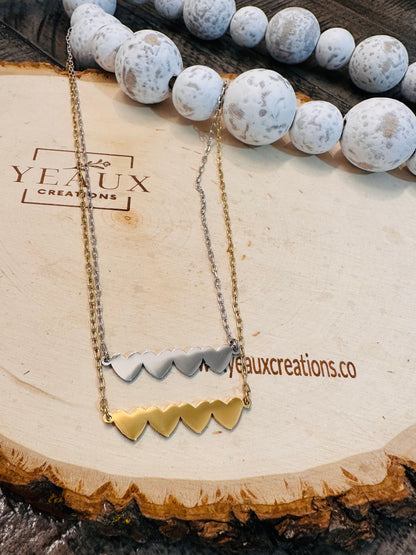 PERSONALIZED LINKED HEART NECKLACE (1,2,3,4,OR 5 HEARTS)