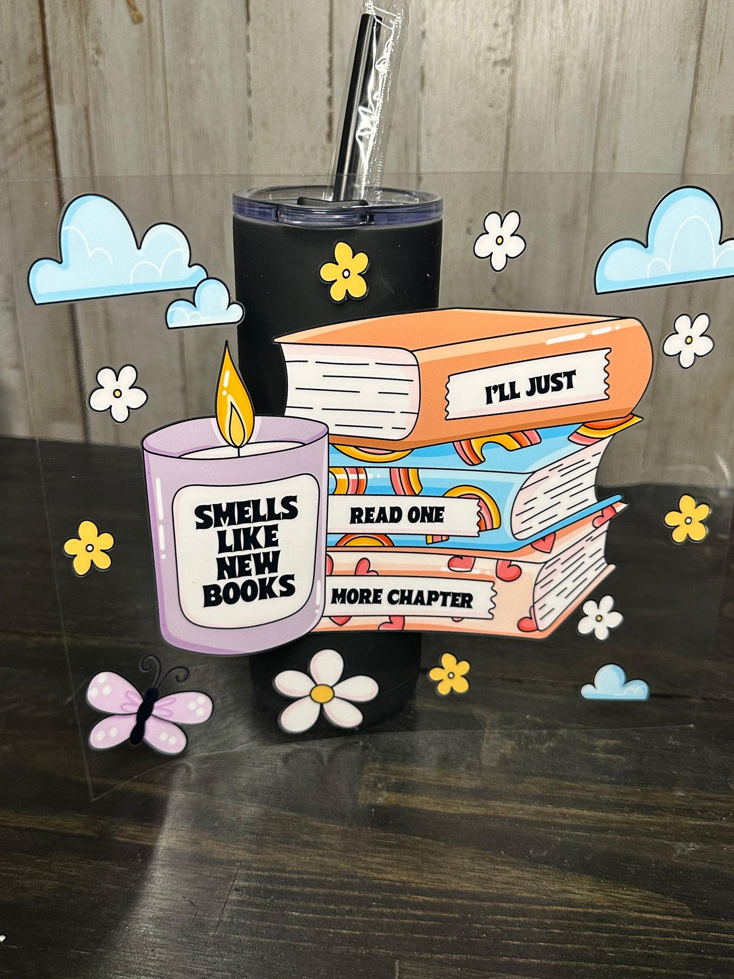 20 0z UV DTF WRAP- SMELLS LIKE NEW BOOKS