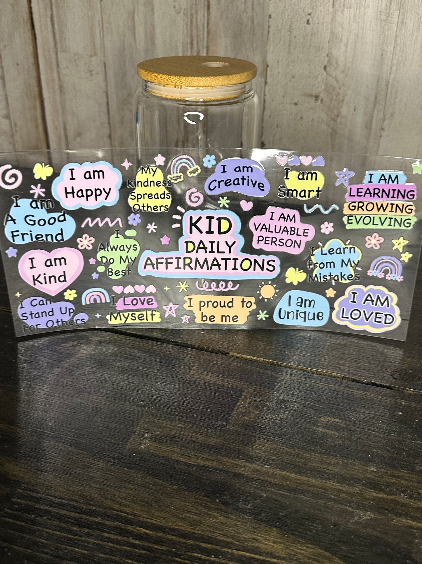 16 0z UV DTF Cup Wrap- KIDS DAILY AFFIRMATIONS