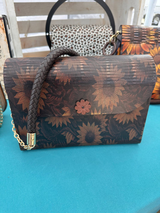 OOPS SUNFLOWER WOOD PURSE