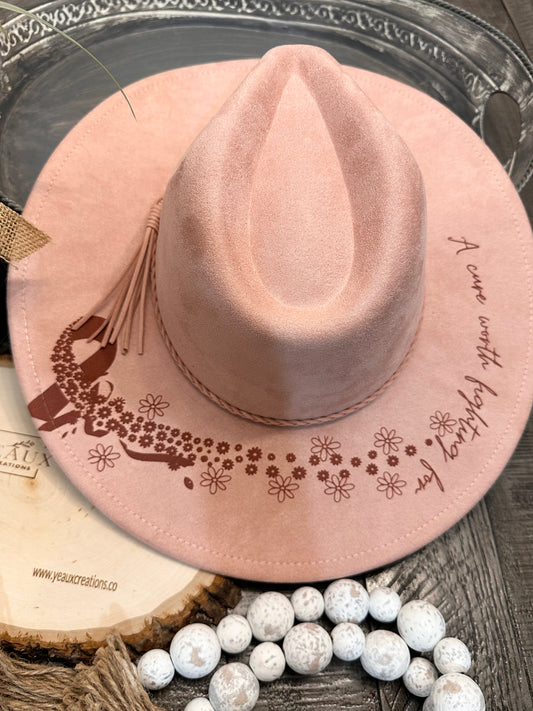 BREAST CANCER AWARENESS WIDE BRIM HAT