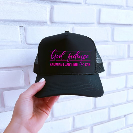 DTF HAT TRANSFER- GODFIDENCE (PINK)
