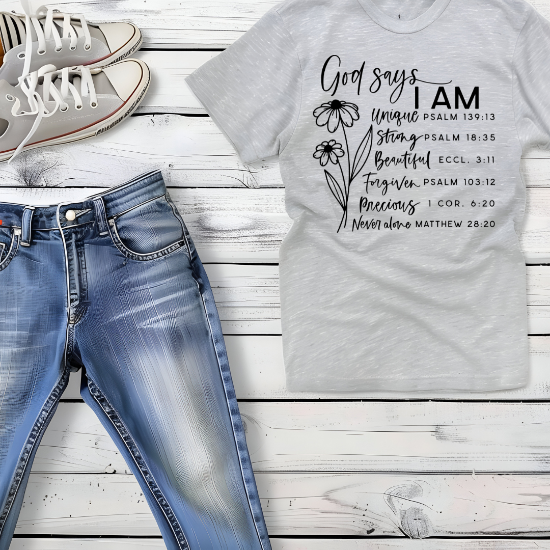 Single Color Screen Print- GOD SAYS I AM