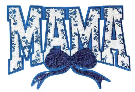 Chenille Patch- BLUE MAMA