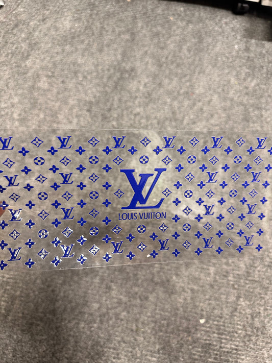16 0z UV DTF Cup Wrap- LV (BLUE), DOUBLE SIDED