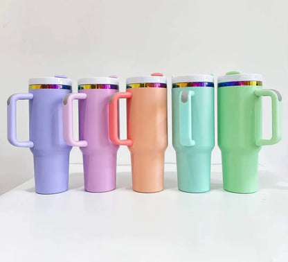 40 oz Double Walled Vacuum Insulated Stainless Steel- Rainbow Plated