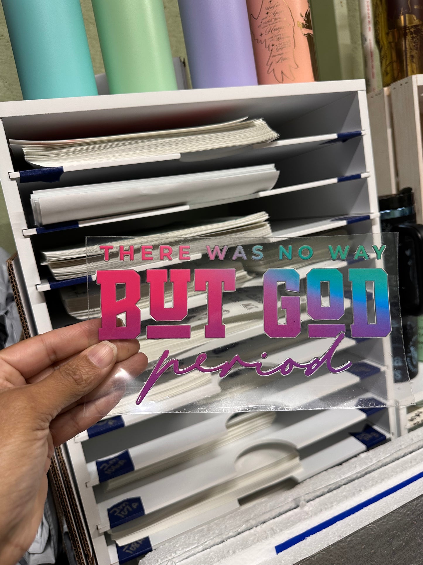 16 0z UV DTF Cup Wrap- BUT GOD OMBRE