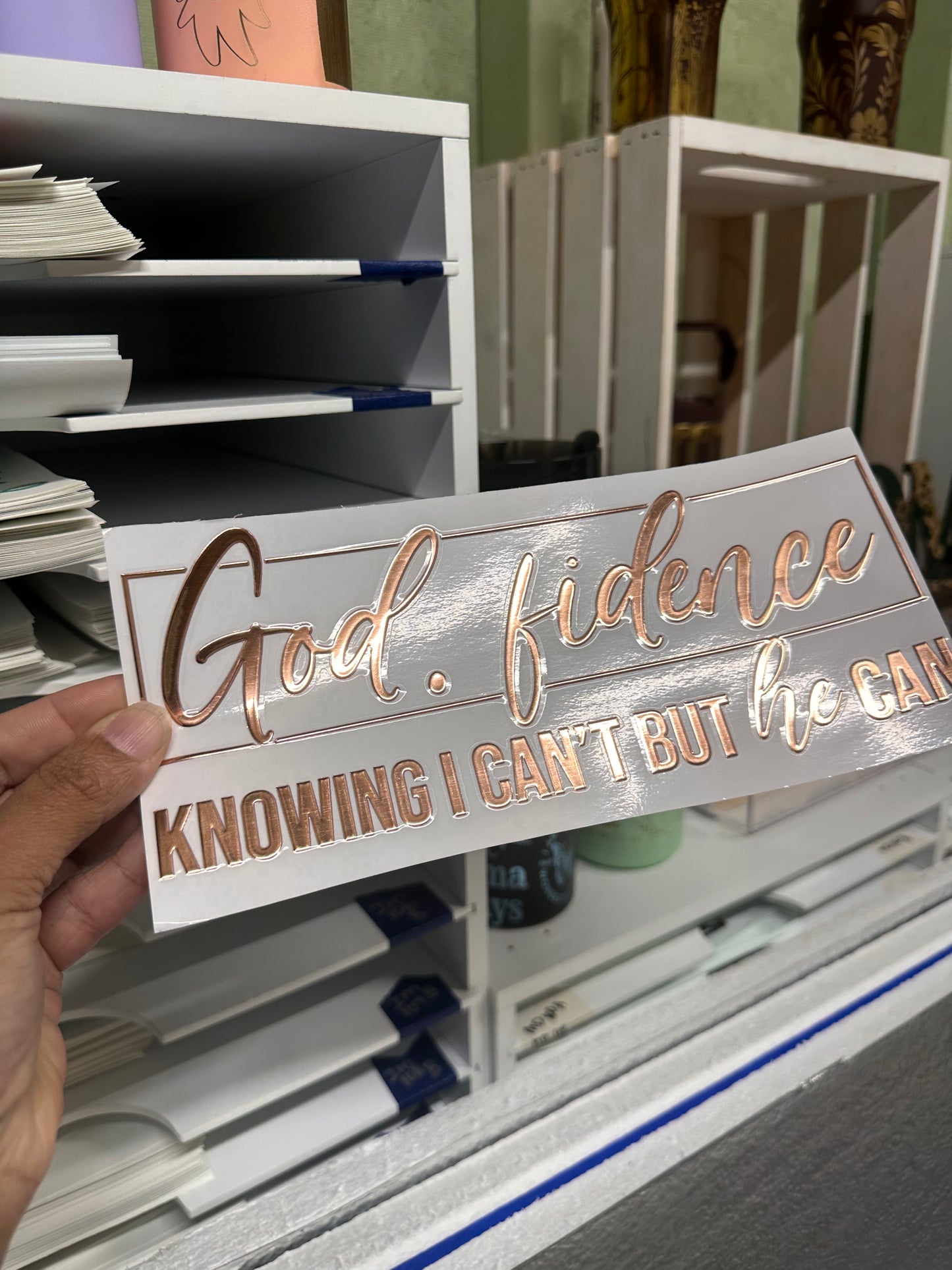 40 0z UV DTF Cup Wraps Top ONLY- GODFIDENCE (FOIL)