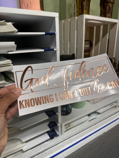 40 0z UV DTF Cup Wraps Top ONLY- GODFIDENCE (FOIL)