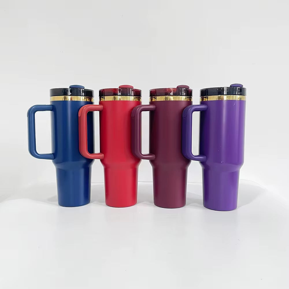 40 oz Double Walled Vacuum Insulated Stainless Steel- Gold Plated