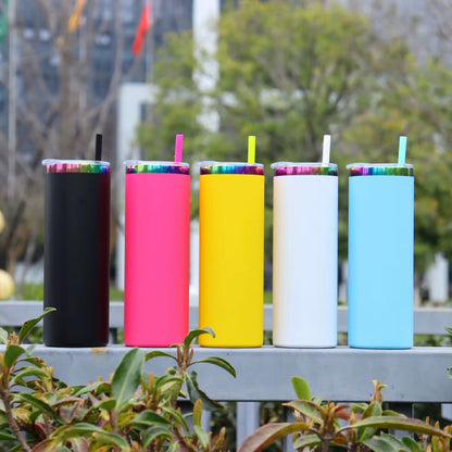 20 oz Double Walled Vacuum Insulated Stainless Steel- Rainbow Plated