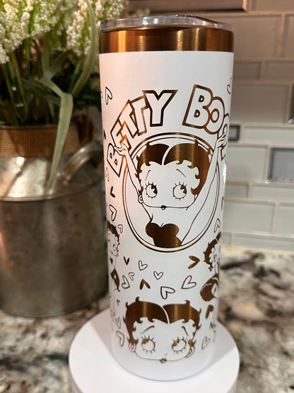 BETTY B 20 oz  Stainless Steel Tumbler- Copper Plated, Double Walled Vacuum Insulated