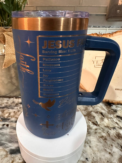 FAITH 20 oz  Stainless Steel Coffee Mug- Copper Plated, Double Walled Vacuum Insulated