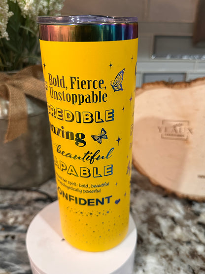 INSPIRATIONAL QUEEN 20 oz  Stainless Steel Tumbler- Rainbow Plated, Double Walled Vacuum Insulated