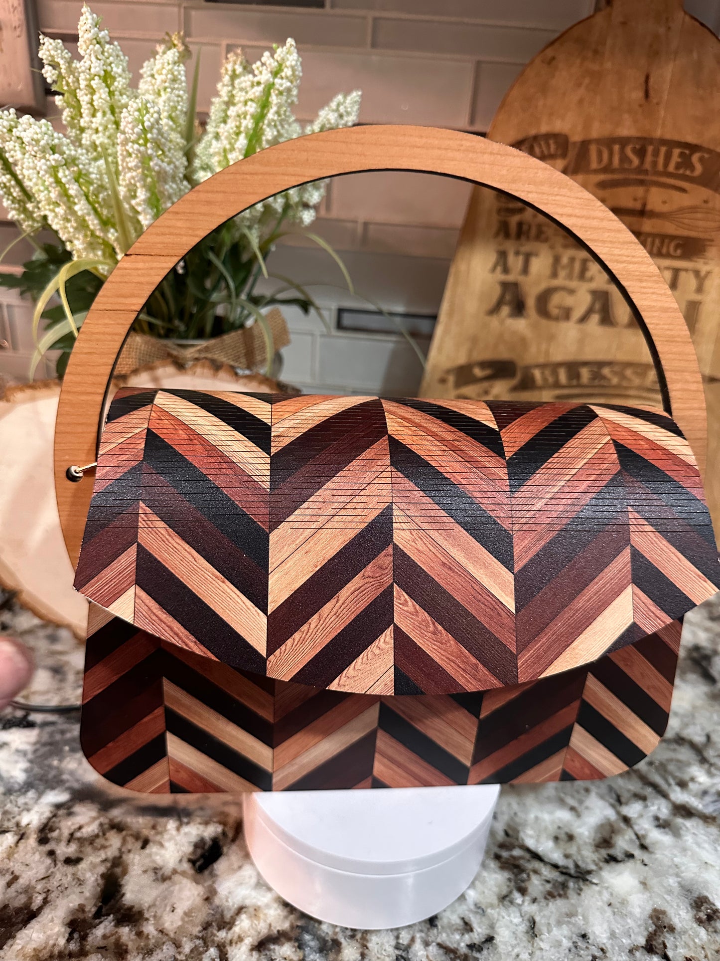 "RING OF FIRE" WOOD PURSE