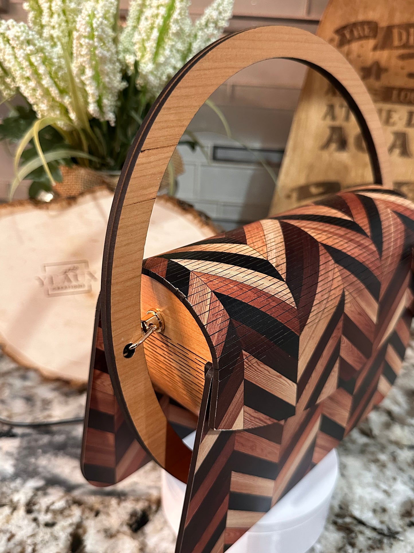 "RING OF FIRE" WOOD PURSE