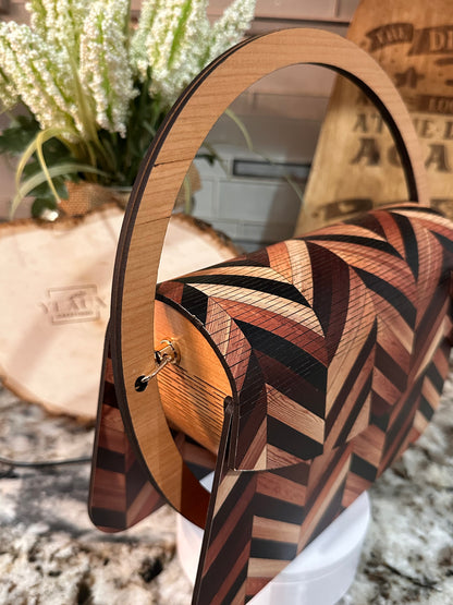 "RING OF FIRE" WOOD PURSE