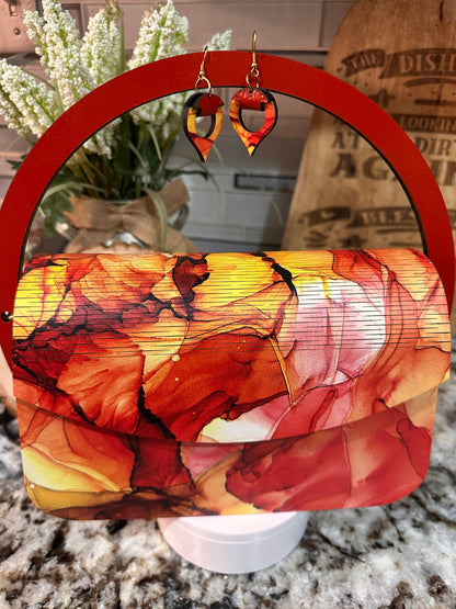 "RING OF FIRE" WOOD PURSE