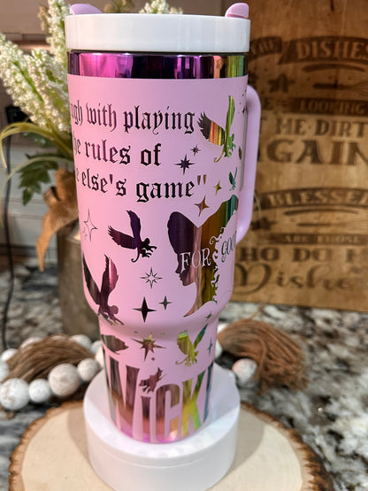 WICKED 40 oz  Stainless Steel TUMBLER- RAINBOW Plated, Double Walled Vacuum Insulated