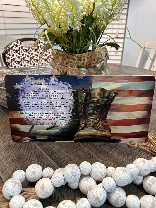 A SOLDIER’S PRAYER-LICENSE PLATE