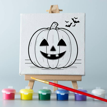 Paint Canvas with paint and brush