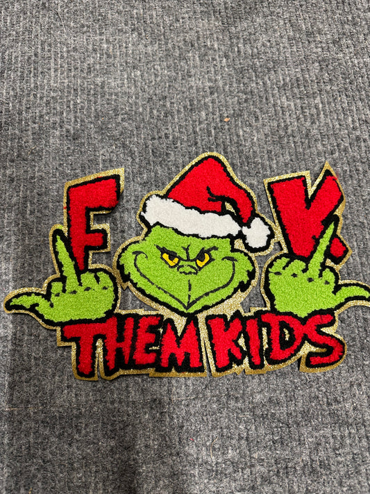 Chenille Patch- F THEM KIDS G MAN