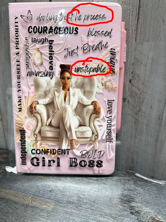 Journal Cover UV DTF- GIRL BOSS (OOPS)