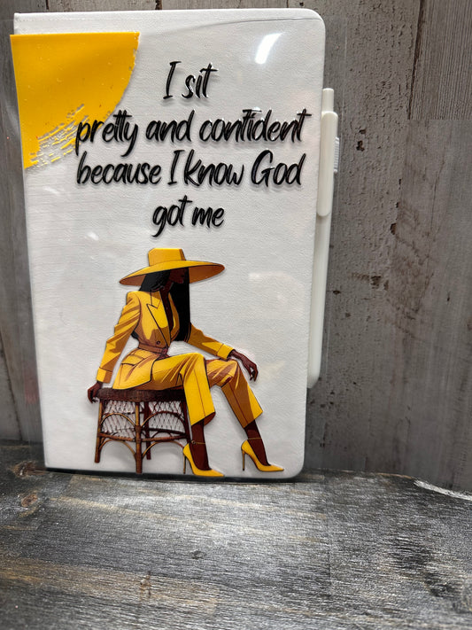 Journal Cover UV DTF- I SIT PRETTY AND CONFIDENT (FRONT AND BACK)