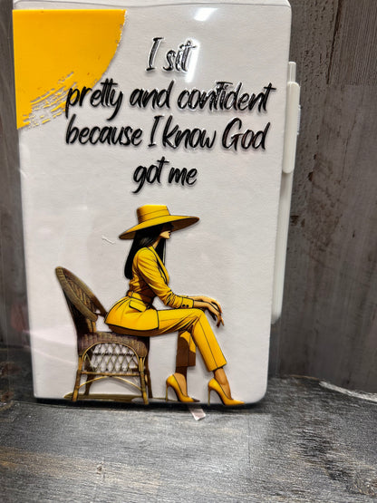 Journal Cover UV DTF- I SIT PRETTY AND CONFIDENT (FRONT AND BACK)