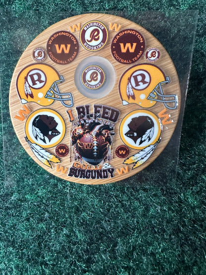 16 0z UV DTF DOUBLE SIDED Cup Wrap with Matching Lid Decal - SPORTS TEAMS (PICK TEAM)