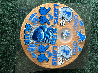 16 0z UV DTF DOUBLE SIDED Cup Wrap with Matching Lid Decal - SPORTS TEAMS (PICK TEAM)