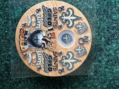 16 0z UV DTF DOUBLE SIDED Cup Wrap with Matching Lid Decal - SPORTS TEAMS (PICK TEAM)