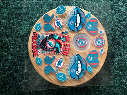 16 0z UV DTF DOUBLE SIDED Cup Wrap with Matching Lid Decal - SPORTS TEAMS (PICK TEAM)