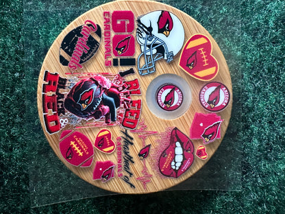 16 0z UV DTF DOUBLE SIDED Cup Wrap with Matching Lid Decal - SPORTS TEAMS (PICK TEAM)