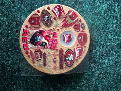 16 0z UV DTF DOUBLE SIDED Cup Wrap with Matching Lid Decal - SPORTS TEAMS (PICK TEAM)