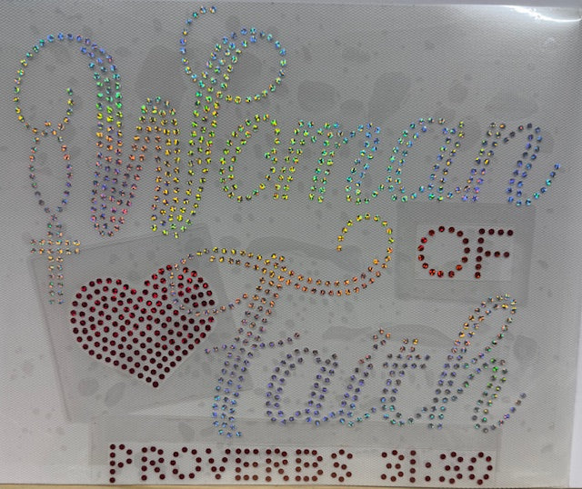 Spangle Transfer- WOMAN OF FAITH RED AND HOLOGRAPHIC SILVER