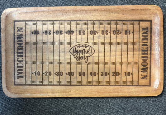 FOOTBALL FIELD WOOD TRAY