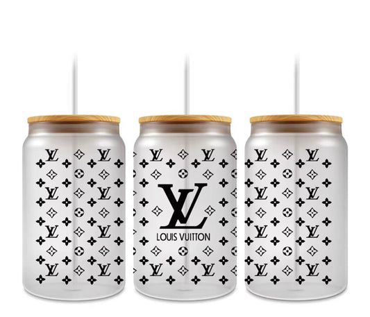 16 0z UV DTF Cup Wrap- LV (BLACK) (DOUBLE SIDED)
