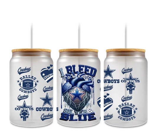 16 0z UV DTF DOUBLE SIDED Cup Wrap with Matching Lid Decal - SPORTS TEAMS (PICK TEAM)