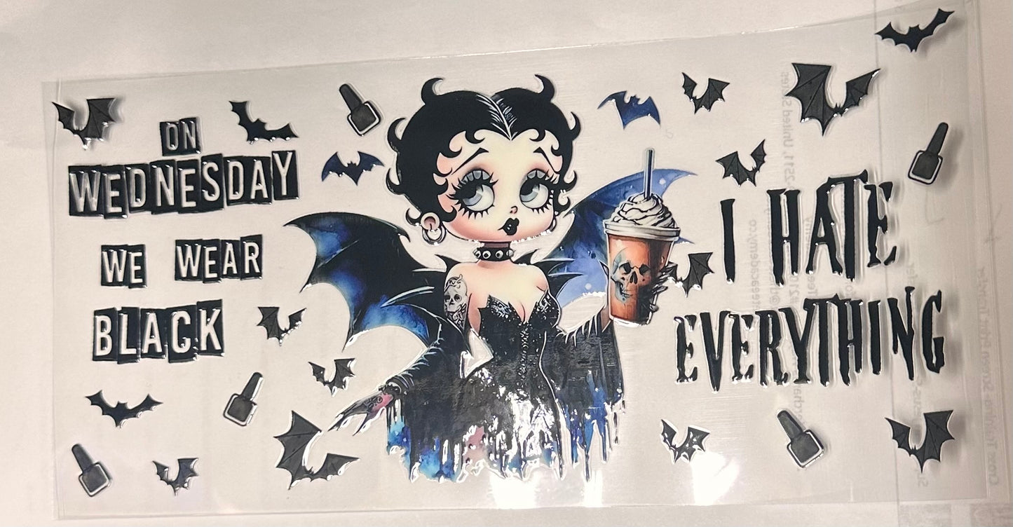 16 0z UV DTF DOUBLE SIDED Cup Wrap -BETTY ON WEDNESDAY