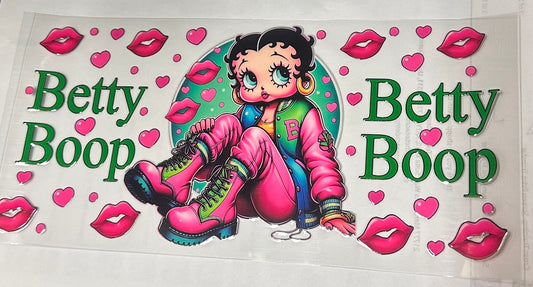 16 0z UV DTF DOUBLE SIDED Cup Wrap - LIPS AND HEARTS BETTY