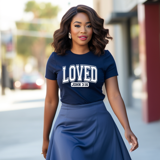 Single Color Screen Print -LOVED JOHN 3:16